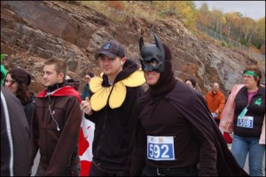 Bat Man and Friends start the 5 km